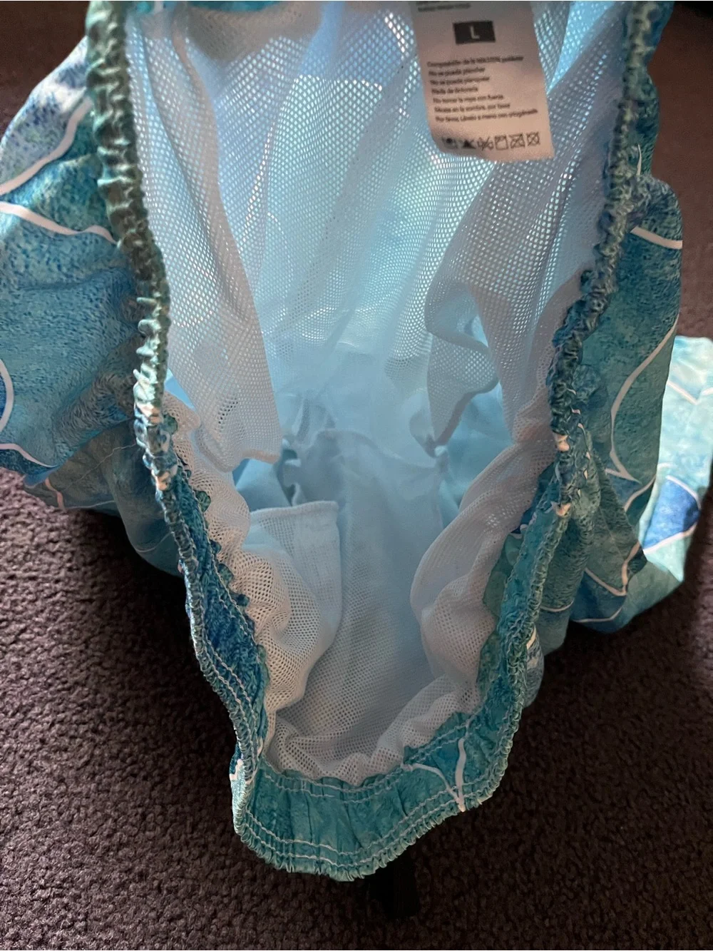 Men's Aqua Wave-Scale Swim Trunks with Drawstring